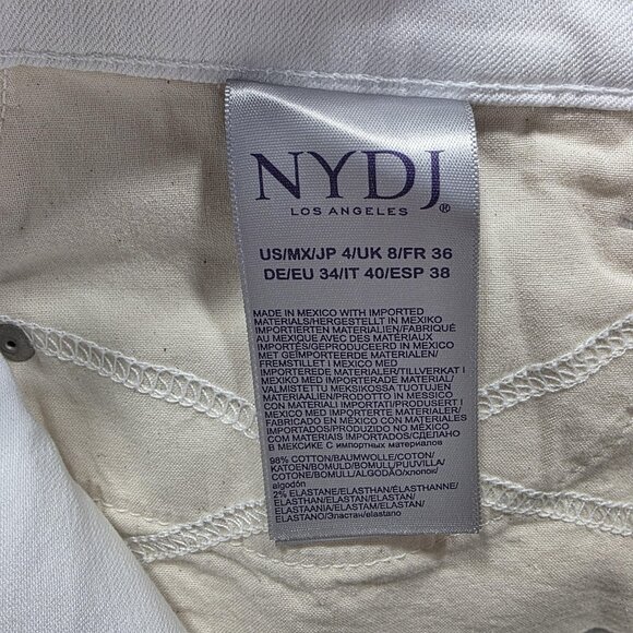 NYDJ Jeans Womens 4 Optic White Alina Convertible Ankle Lift Tuck Stretch Denim - Picture 16 of 16